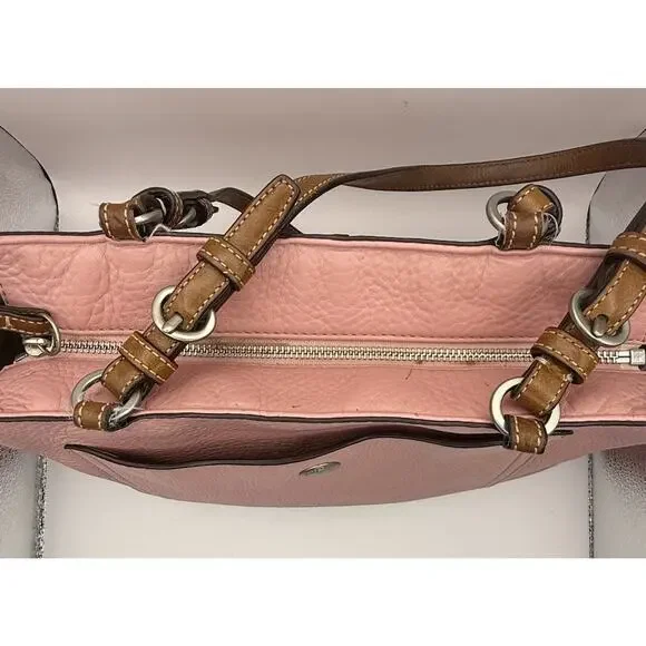Vintage COACH CHELSEA F10892 Pebbled Leather Tote Shoulder Bag Handbag Rare Pink - Picture 4 of 14